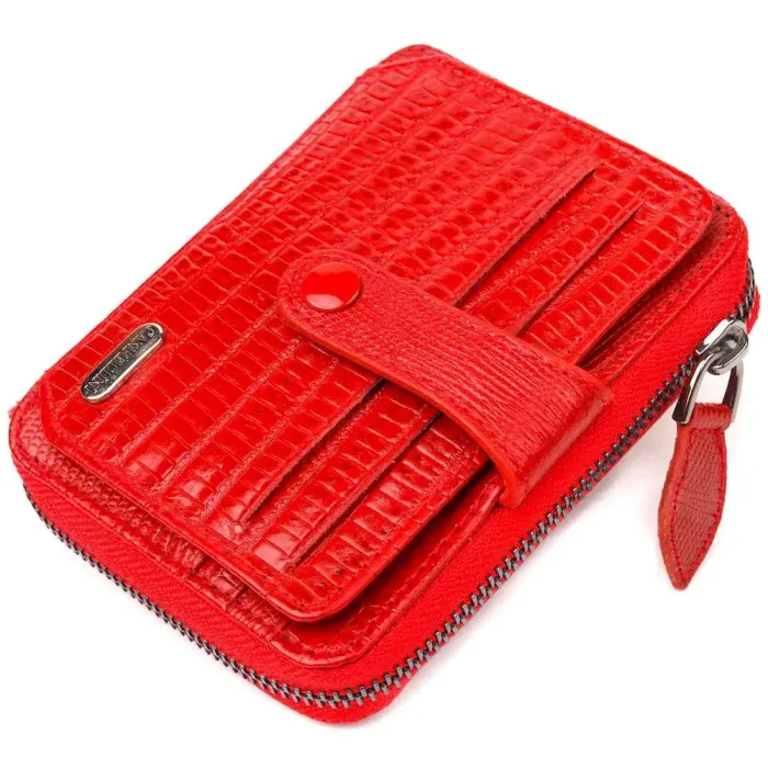 Яскраве портмоне із натуральної фактурної шкіри CANPELLINI 21495 Червоне