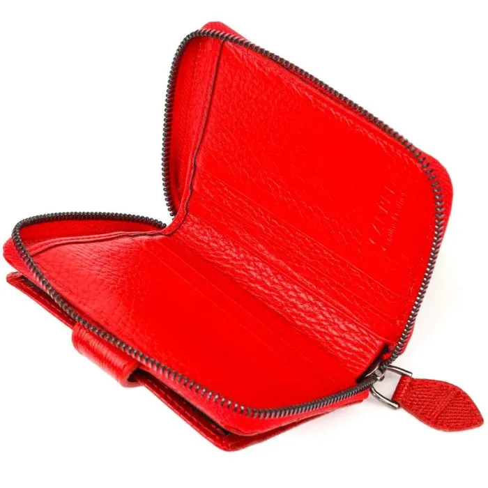 Яскраве портмоне із натуральної фактурної шкіри CANPELLINI 21495 Червоне