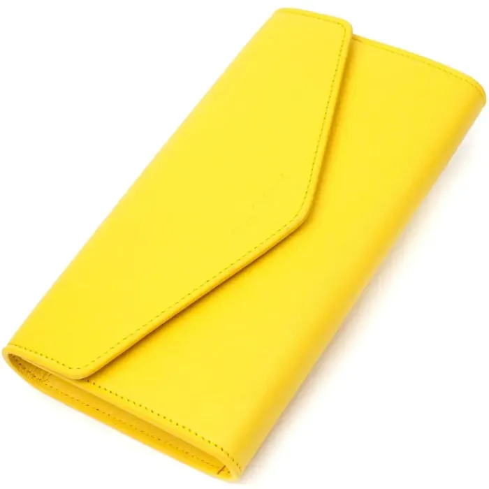 Яскраве жіноче велике портмоне з натуральної шкіри Tony Bellucci 21975 Жовтий