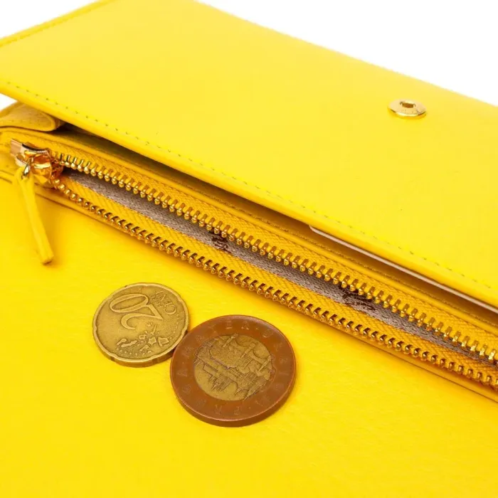 Яскраве жіноче велике портмоне з натуральної шкіри Tony Bellucci 21975 Жовтий