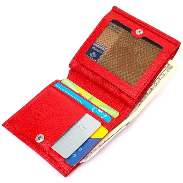 Яркое женское портмоне из натуральной кожи KARYA 21316 Красный