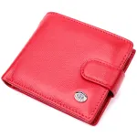 Яскраве жіноче портмоне з блоком для карт з натуральної шкіри ST Leather 19471 Червоний