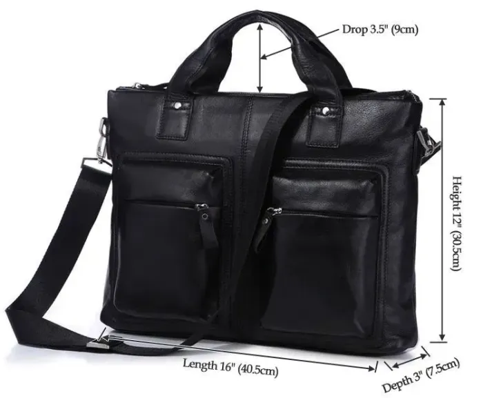 Сумка чоловіча Vintage 14112 для документів А4 Чорна