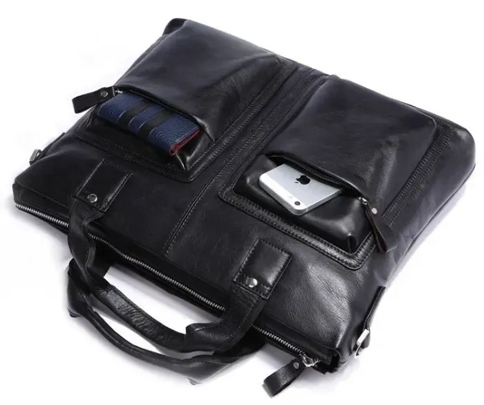 Сумка чоловіча Vintage 14112 для документів А4 Чорна