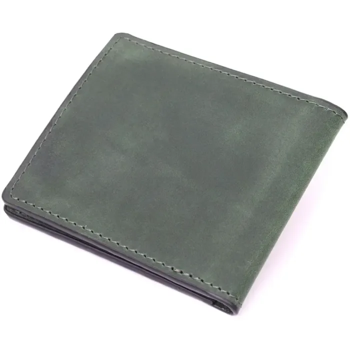 Качественная кожаная обложка на удостоверение участника боевых действий GRANDE PELLE 11664 Зеленый