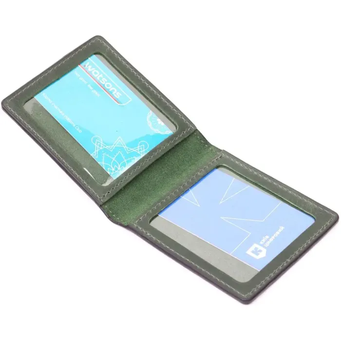 Качественная кожаная обложка на удостоверение участника боевых действий GRANDE PELLE 11664 Зеленый