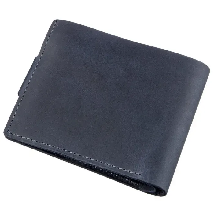 Якісне чоловіче портмоне у вінтажному стилі GRANDE PELLE 11231 Синє