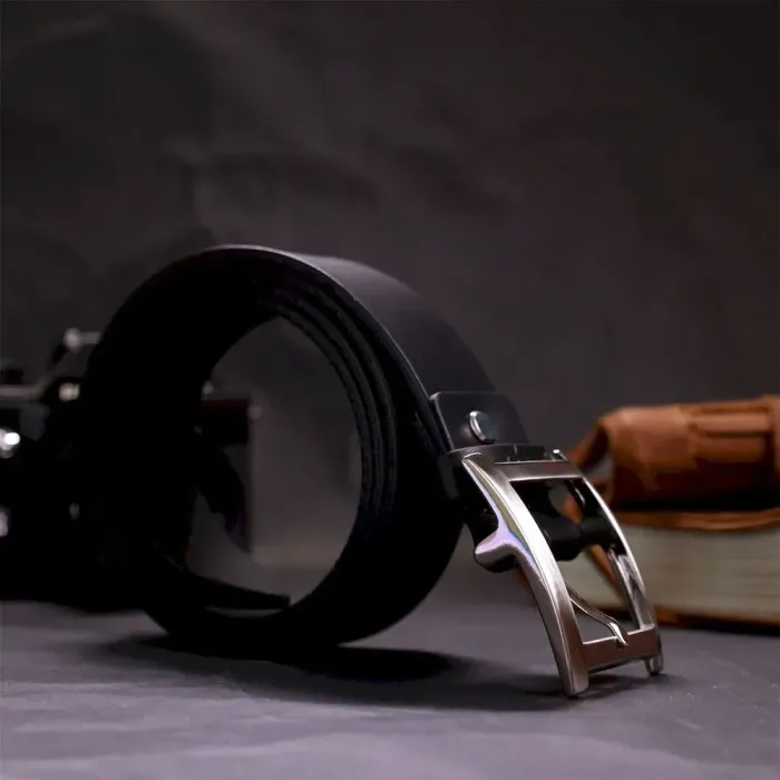 Якісний пояс під штани для чоловіків з натуральної шкіри GRANDE PELLE 11689 Чорний