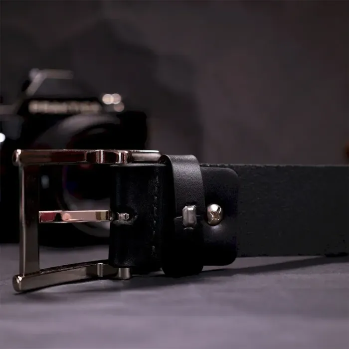 Якісний пояс під штани для чоловіків з натуральної шкіри GRANDE PELLE 11689 Чорний