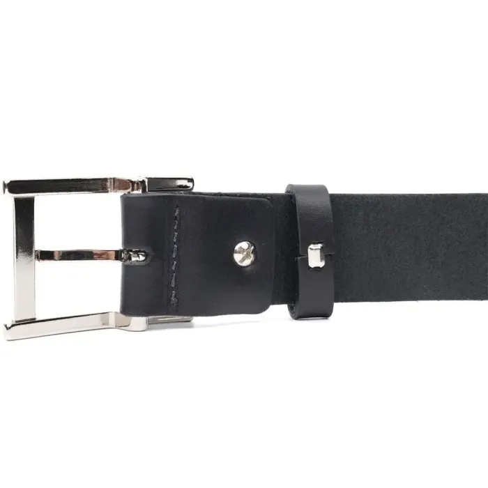 Якісний пояс під штани для чоловіків з натуральної шкіри GRANDE PELLE 11689 Чорний