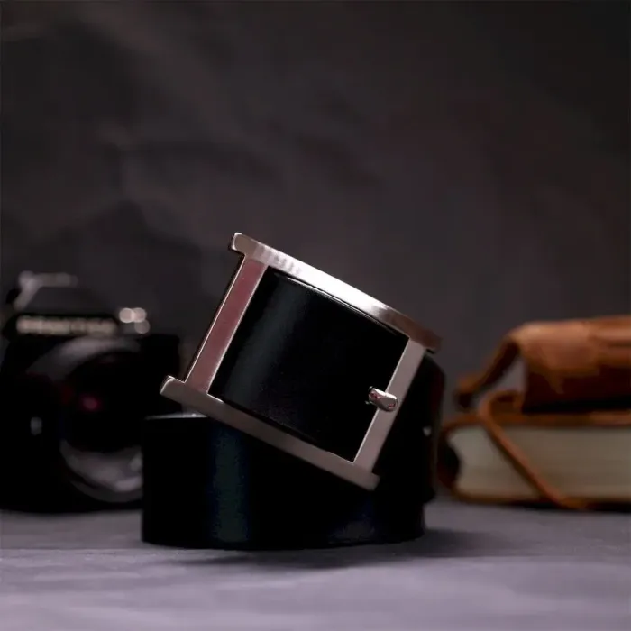 Якісний пояс під штани для чоловіків з натуральної шкіри GRANDE PELLE 11689 Чорний