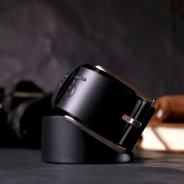 Якісний ремінь під джинси з натуральної шкіри GRANDE PELLE 11685 Чорний