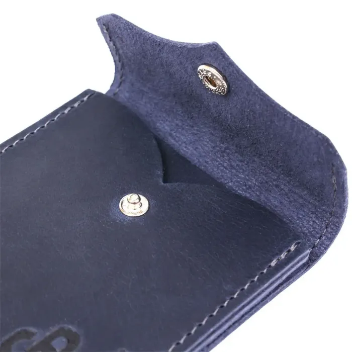 Якісний затиск із натуральної шкіри GRANDE PELLE 11198 Синій