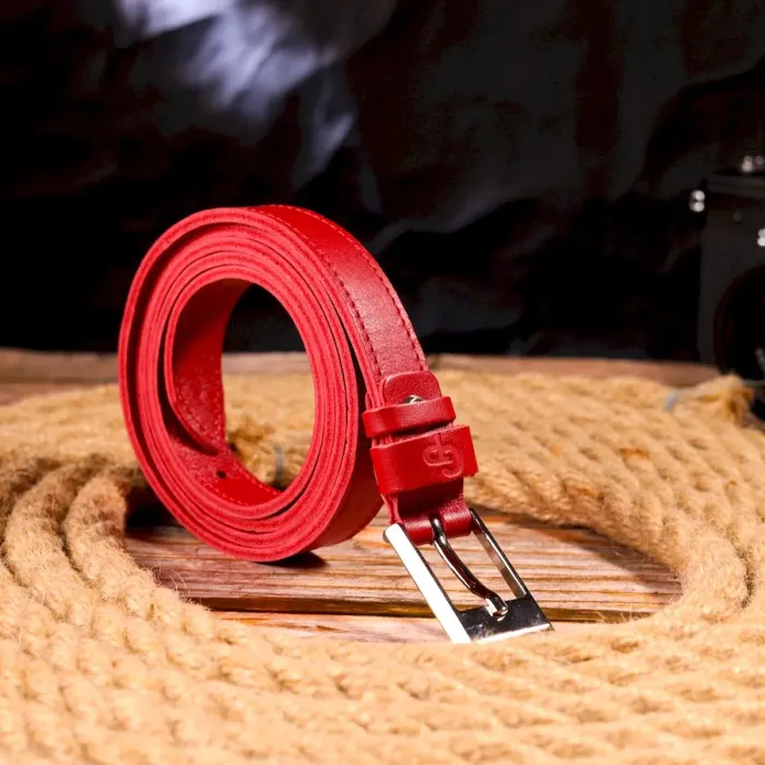 Якісний жіночий ремінь із натуральної шкіри Grande Pelle 21446 Червоний