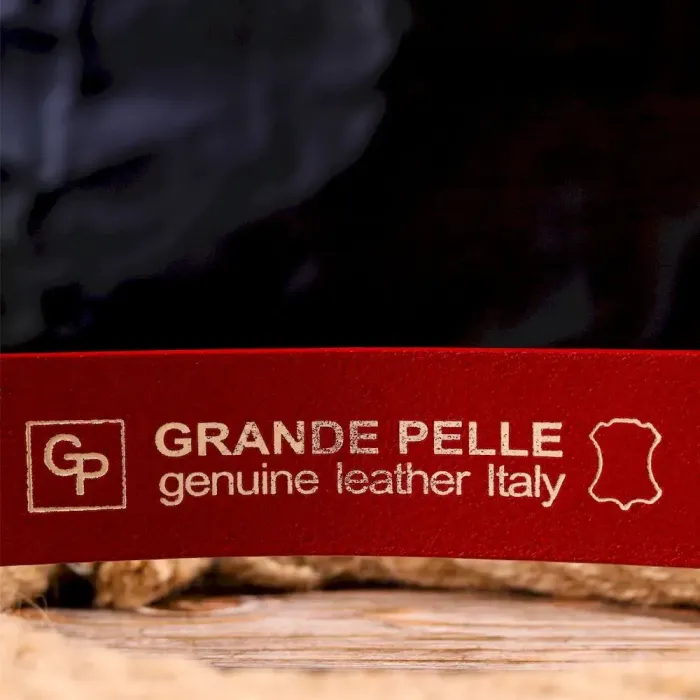 Якісний жіночий ремінь із натуральної шкіри Grande Pelle 21456 Червоний
