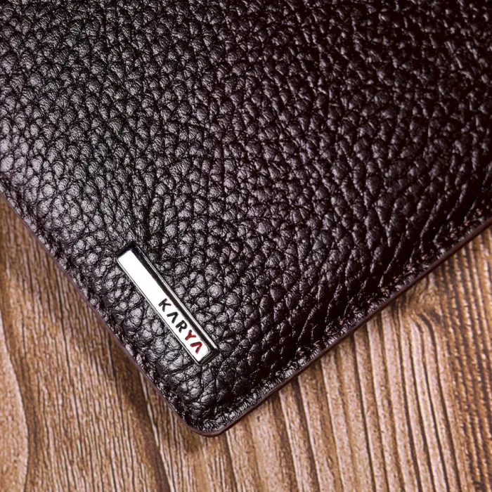 Классическая обложка на паспорт из зернистой кожи KARYA 20916 Коричневый
