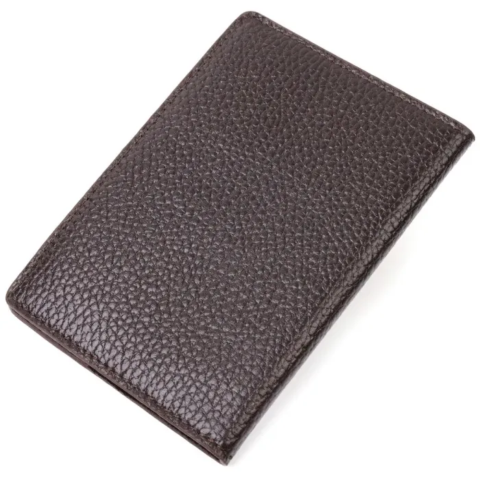 Классическая обложка на паспорт из зернистой кожи KARYA 20916 Коричневый