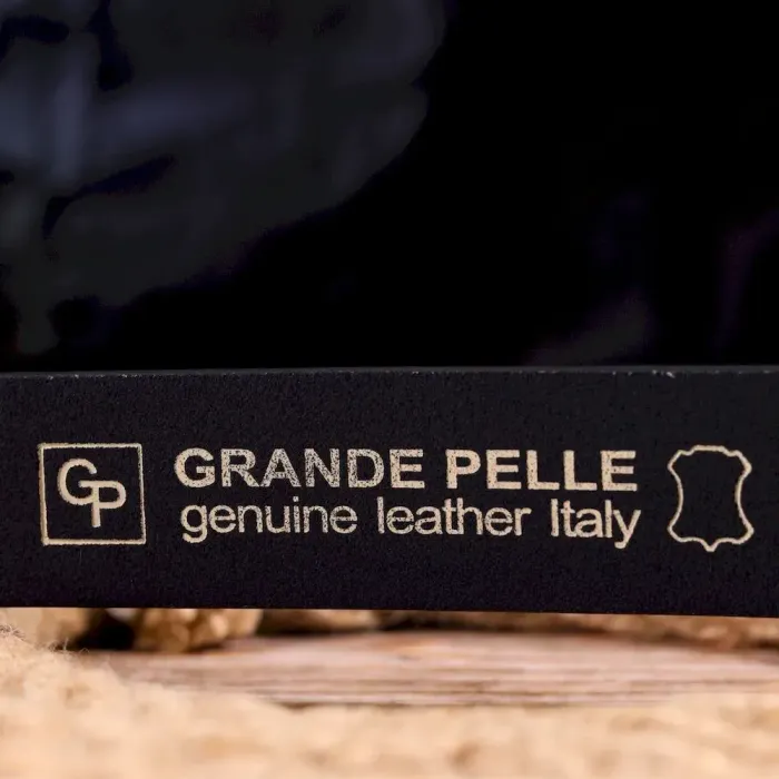 Класичний брючний чоловічий ремінь із натуральної шкіри Grande Pelle 21451 Синій