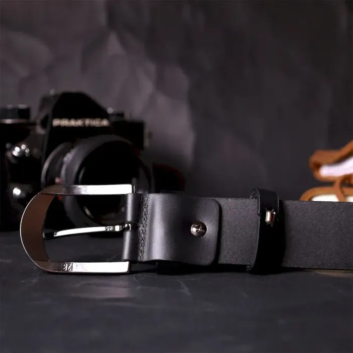 Класичний брючний пояс для чоловіків із натуральної шкіри GRANDE PELLE 11680 Чорний