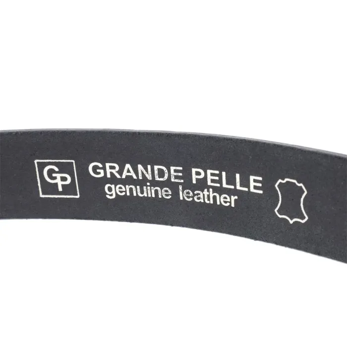 Класичний ремінь брючний для чоловіків з натуральної шкіри GRANDE PELLE 11676 Чорний