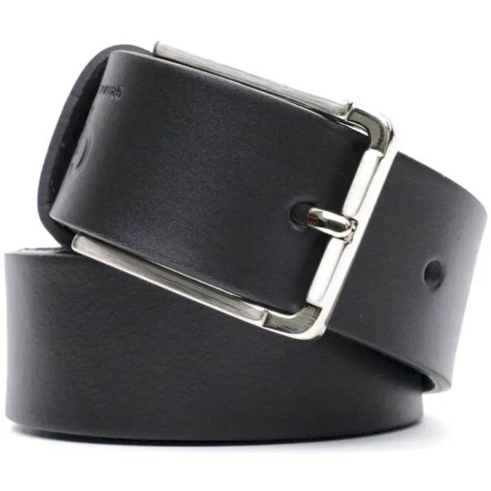 Класичний ремінь брючний для чоловіків з натуральної шкіри GRANDE PELLE 11676 Чорний