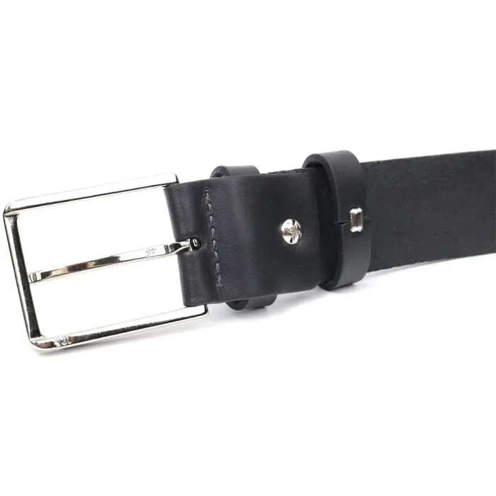 Класичний ремінь брючний для чоловіків з натуральної шкіри GRANDE PELLE 11676 Чорний