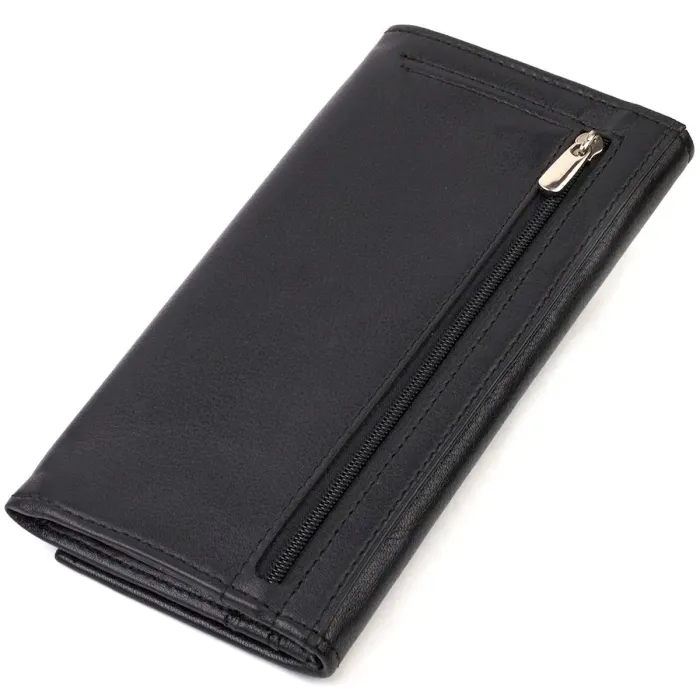 Класичний гаманець для жінок з натуральної шкіри CANPELLINI 21820 Чорний
