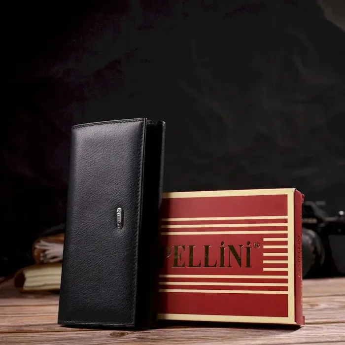 Класичний гаманець для жінок з натуральної шкіри CANPELLINI 21820 Чорний