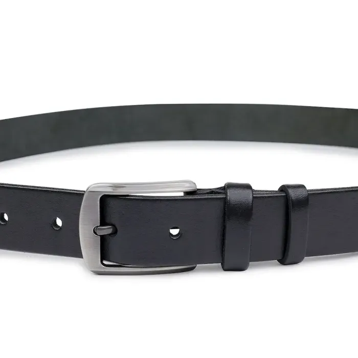 Класичний шкіряний ремінь для чоловіків Vintage 20706 Чорний