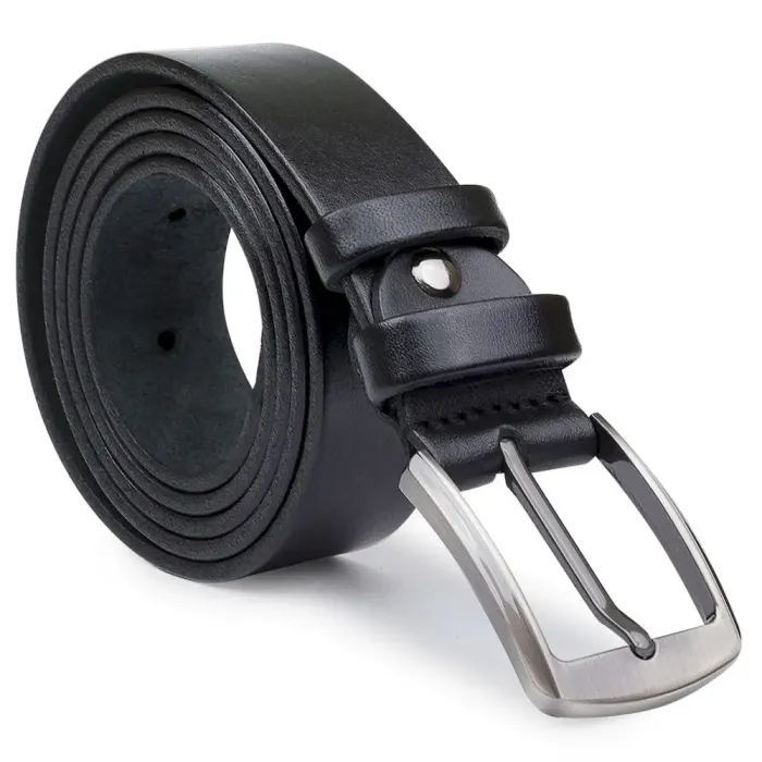 Класичний шкіряний ремінь для чоловіків Vintage 20706 Чорний