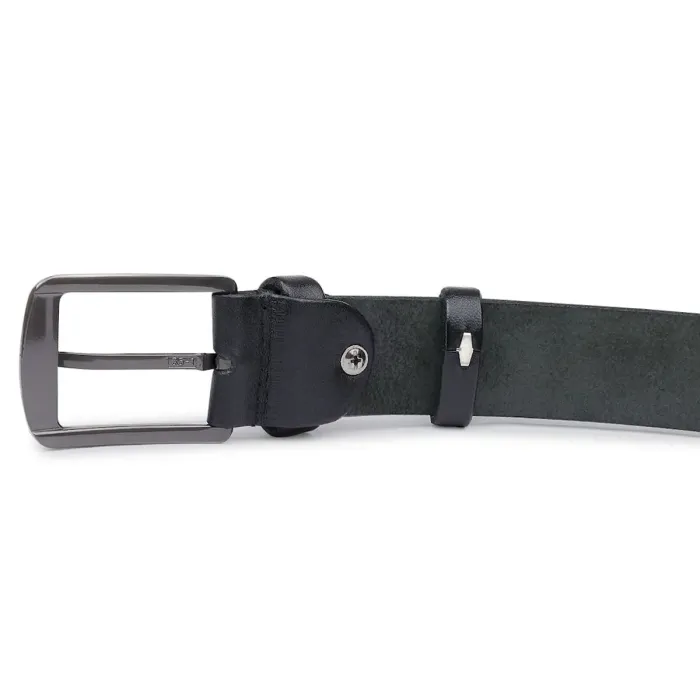 Класичний шкіряний ремінь для чоловіків Vintage 20706 Чорний
