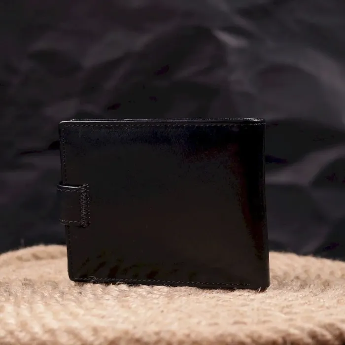 Классический мужской бумажник среднего размера из натуральной кожи ST Leather 19412 Черный