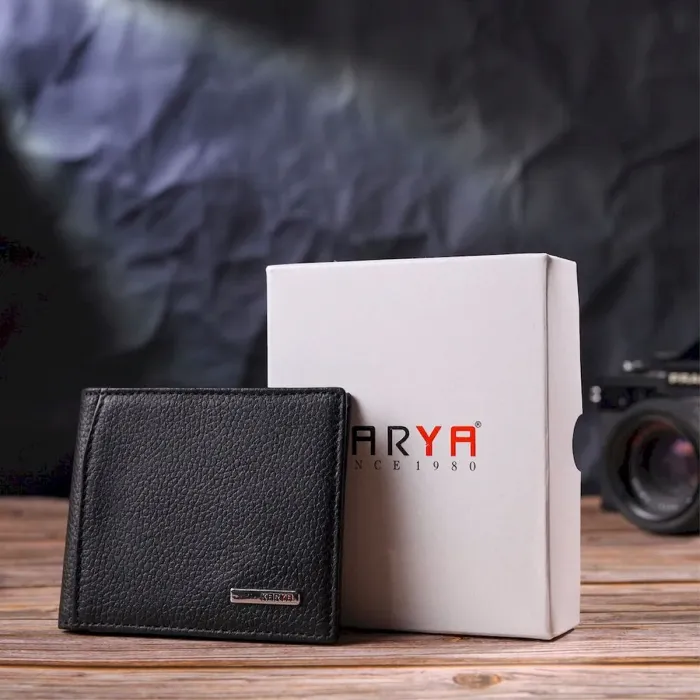 Классический мужской зажим с монетницей из натуральной кожи KARYA 21403 Черный