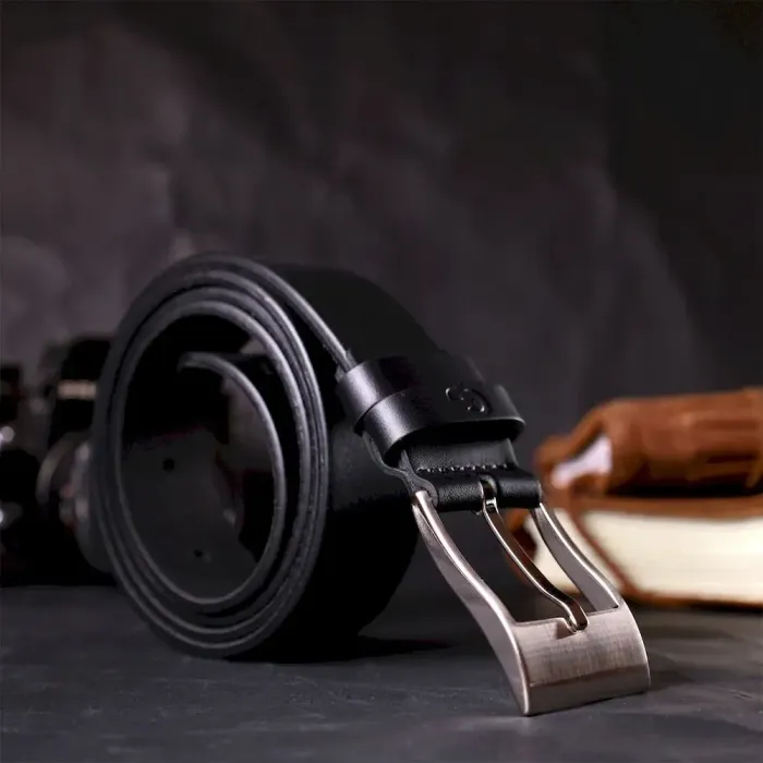 Класичний пояс під штани для чоловіків із натуральної шкіри GRANDE PELLE 11688 Чорний