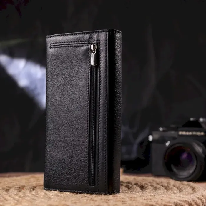 Класичний жіночий гаманець з натуральної шкіри CANPELLINI 21657 Чорний