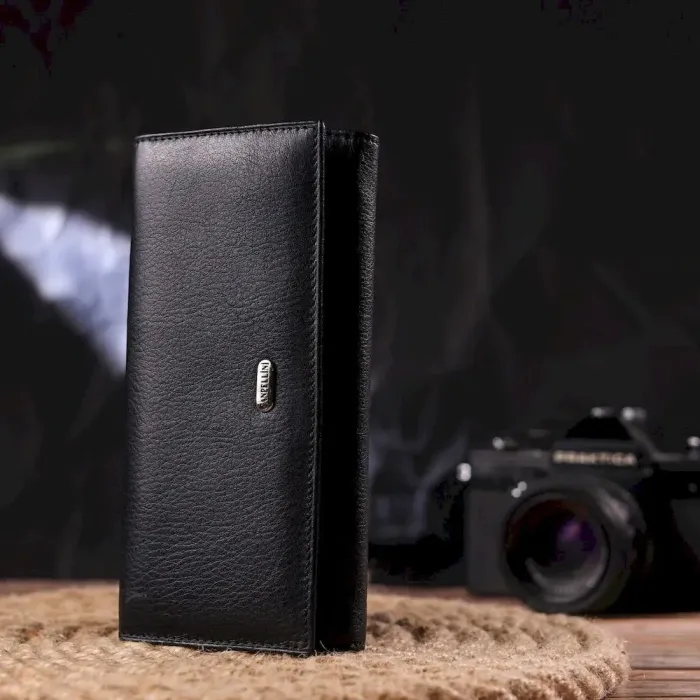 Класичний жіночий гаманець з натуральної шкіри CANPELLINI 21657 Чорний