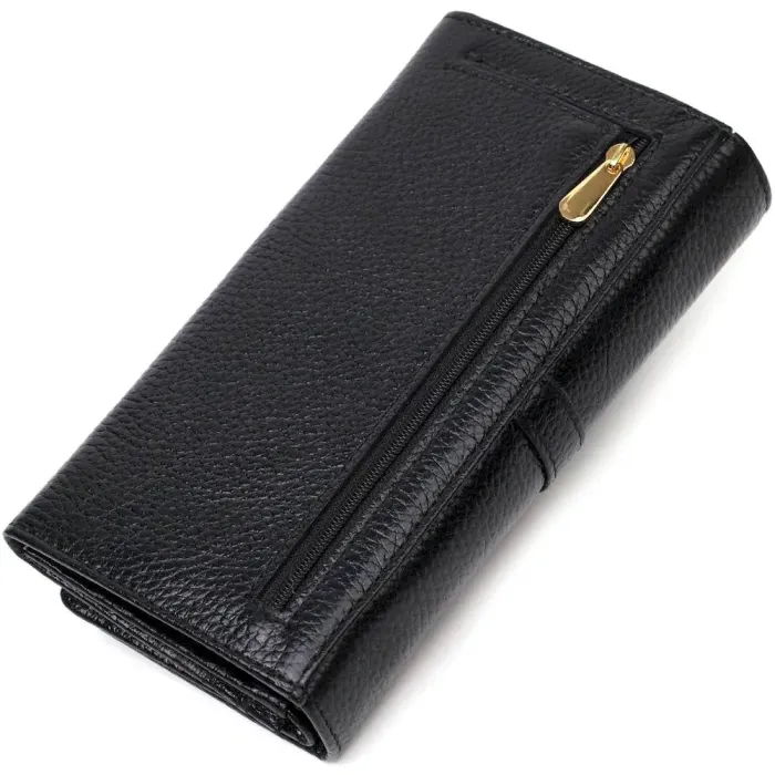 Класичний жіночий гаманець з великою кількістю відділень із натуральної шкіри Tony Bellucci 21961 Чорний