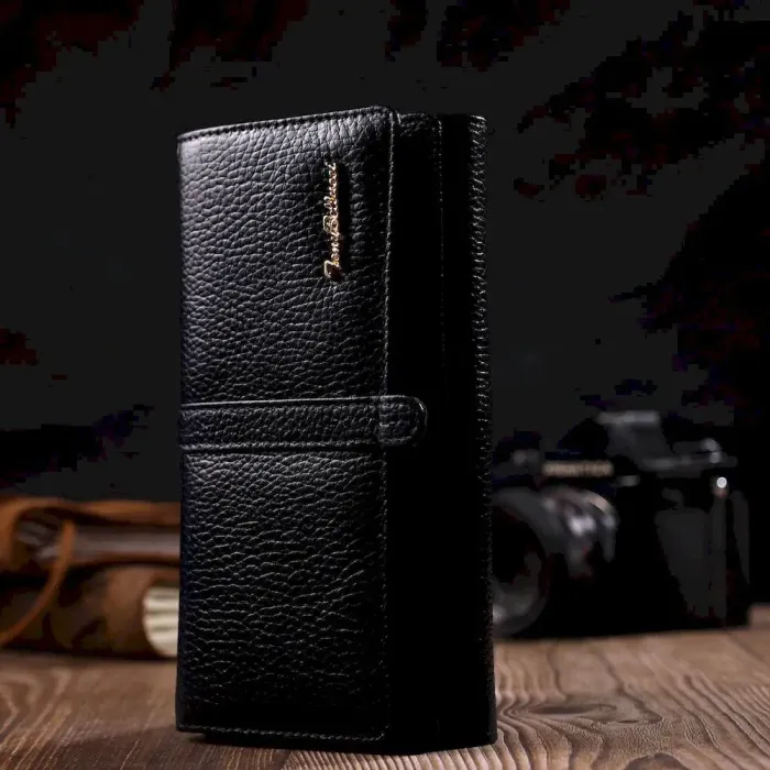 Класичний жіночий гаманець з великою кількістю відділень із натуральної шкіри Tony Bellucci 21961 Чорний