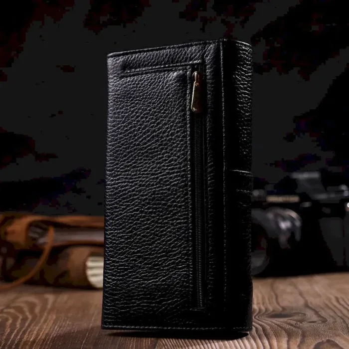 Класичний жіночий гаманець з великою кількістю відділень із натуральної шкіри Tony Bellucci 21961 Чорний