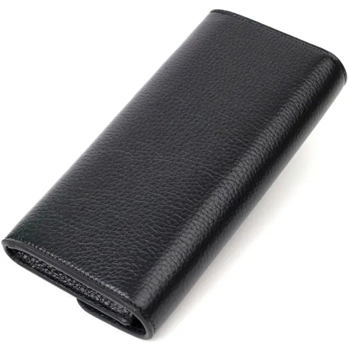 Класичний жіночий гаманець з монетницею на блискавці з натуральної шкіри Tony Bellucci 21966 Чорний