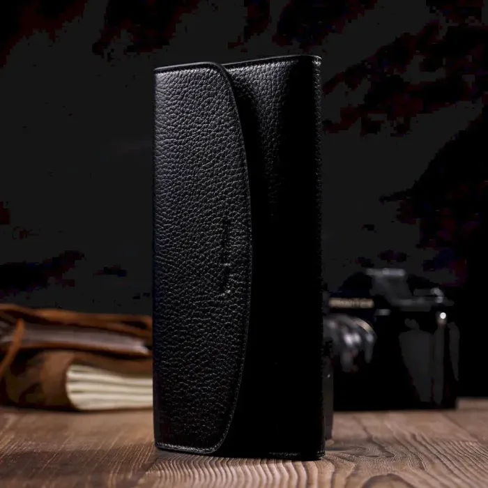 Класичний жіночий гаманець з монетницею на блискавці з натуральної шкіри Tony Bellucci 21966 Чорний