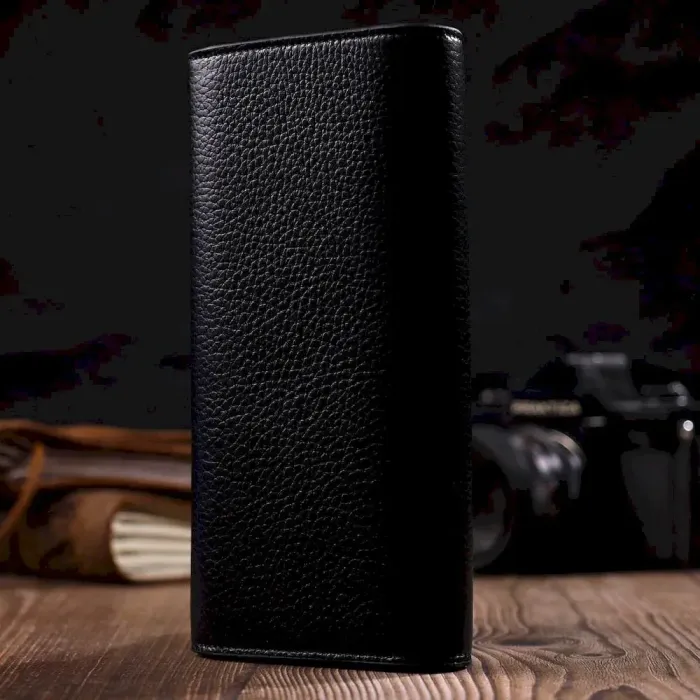 Класичний жіночий гаманець з монетницею на блискавці з натуральної шкіри Tony Bellucci 21966 Чорний