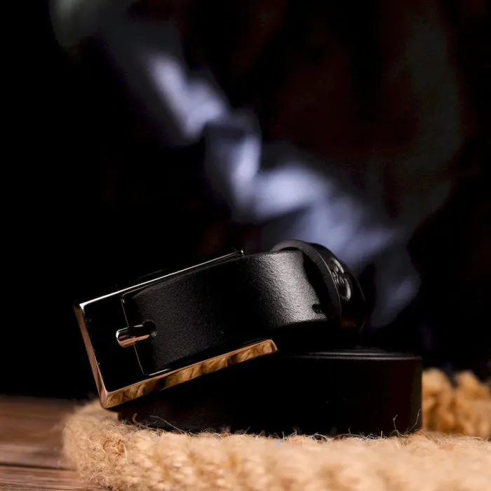 Класичний жіночий ремінь із натуральної шкіри Grande Pelle 21443 Чорний