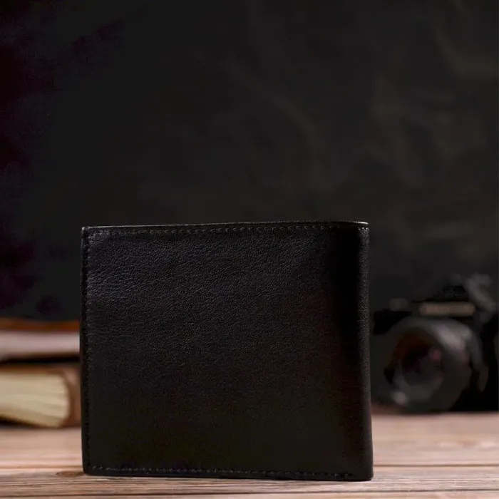 Классическое мужское портмоне из натуральной кожи флотар CANPELLINI 21783 Черное