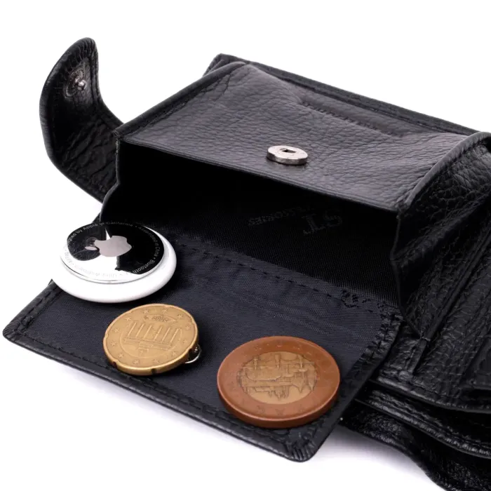 Класичний портмоне для чоловіків з блоком для карток з натуральної шкіри ST Leather 19473 Чорне