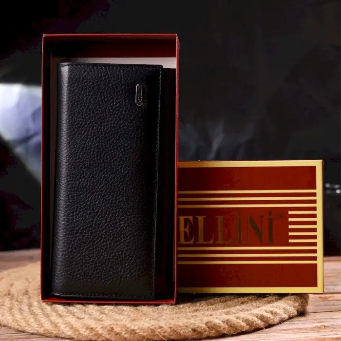 Класичне жіноче портмоне з монетницею з натуральної шкіри CANPELLINI 21529 Чорне