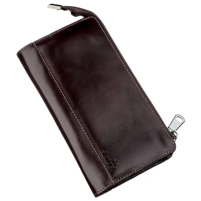 Клатч чоловічий шкіряний SHVIGEL 16184 Коричневий