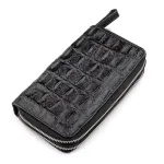 Клатч на две молнии CROCODILE LEATHER 18274 из натуральной кожи крокодила Черный
