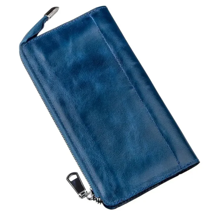 Клатч унісекс шкіряний глянцевий SHVIGEL 16183 Синій