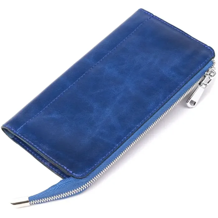 Клатч унісекс шкіряний глянцевий SHVIGEL 16183 Синій